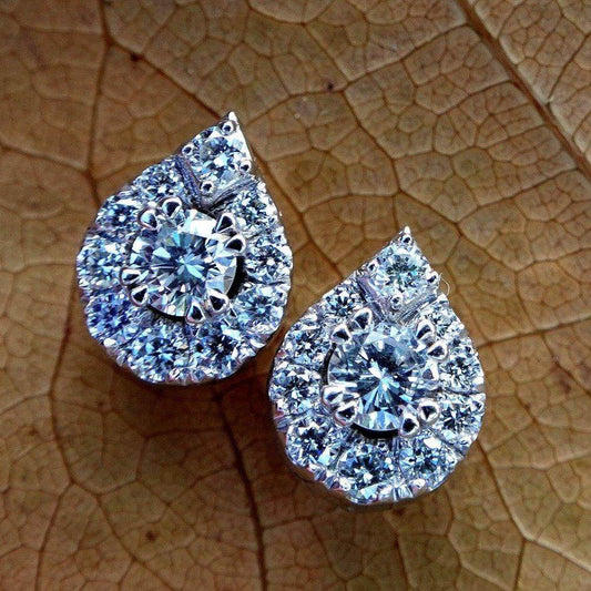 Diamond studs for women 14k gold earrings - Shilat