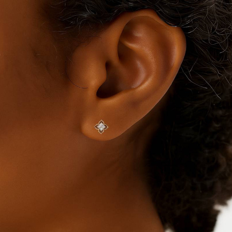 0.15 Carat natural diamonds earrings 14k gold