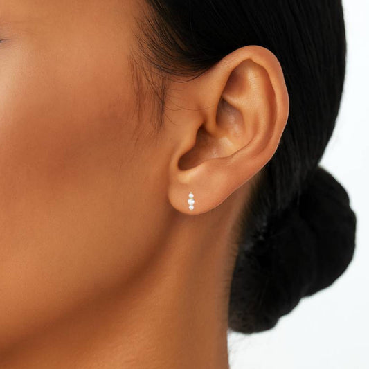 Natural 0.20 carat diamonds earrings 14k