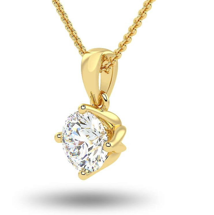 Lab grown diamond necklace 14k yellow - Shilat 