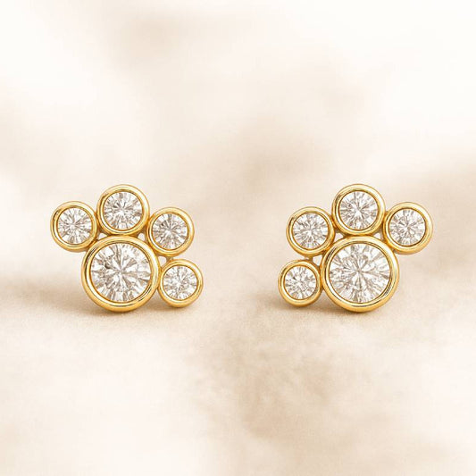 0.24 Carat natural diamonds earrings 14k yellow