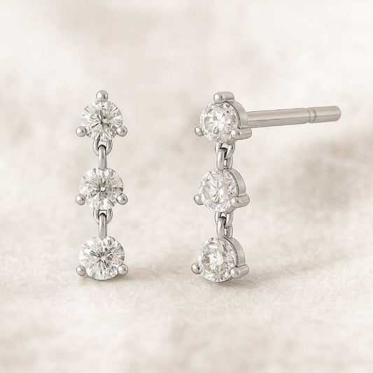 earrings natural diamonds 0.26 carats 14k