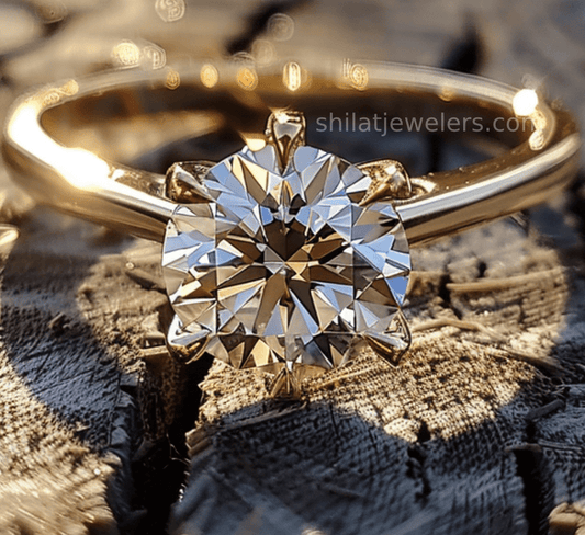 Lab made diamond engagement ring