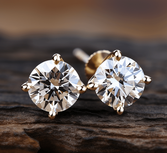 Lab grown diamond studs earrings - Shilat 
