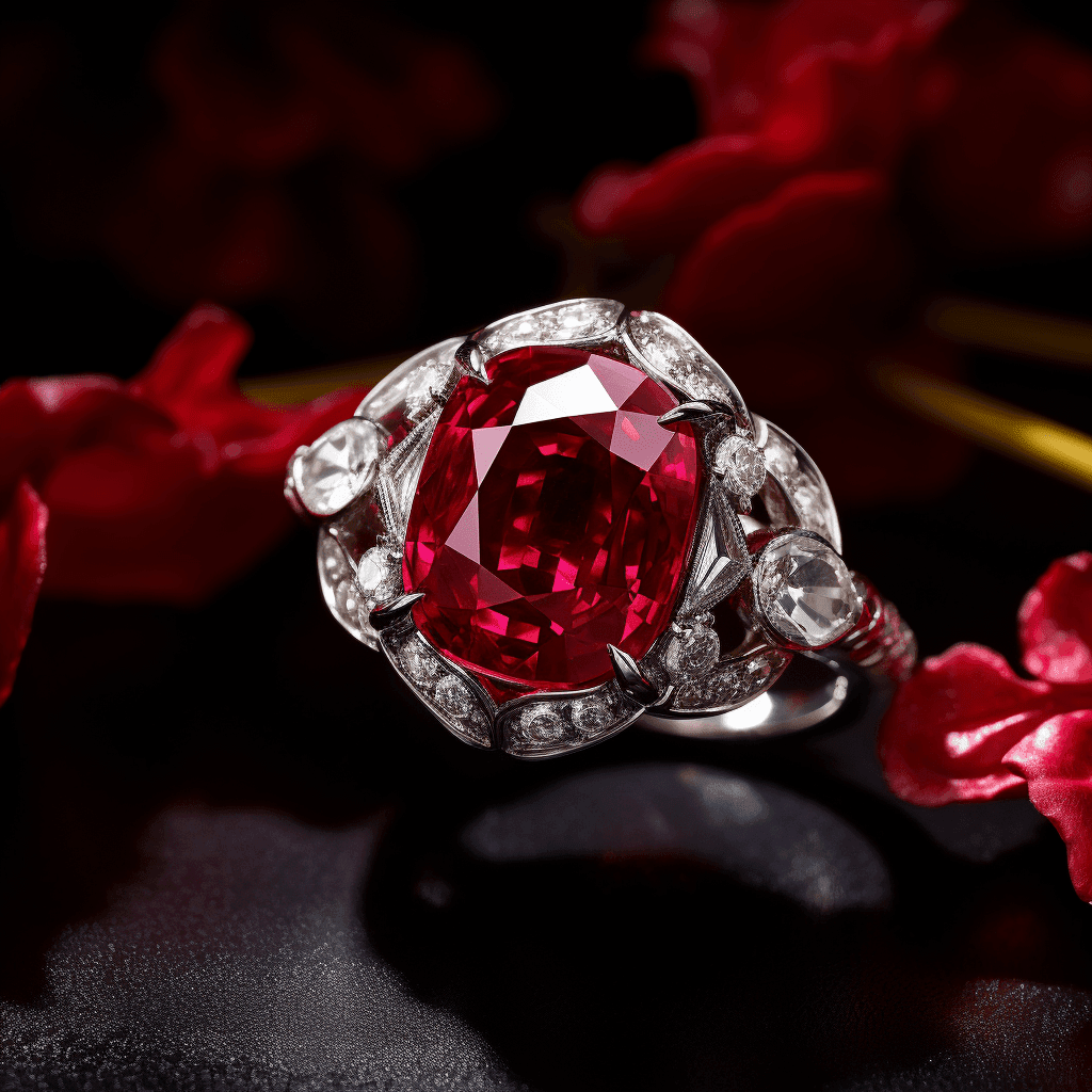 red ruby diamond ring 