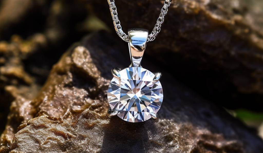 lab grown diamond pendant round cut