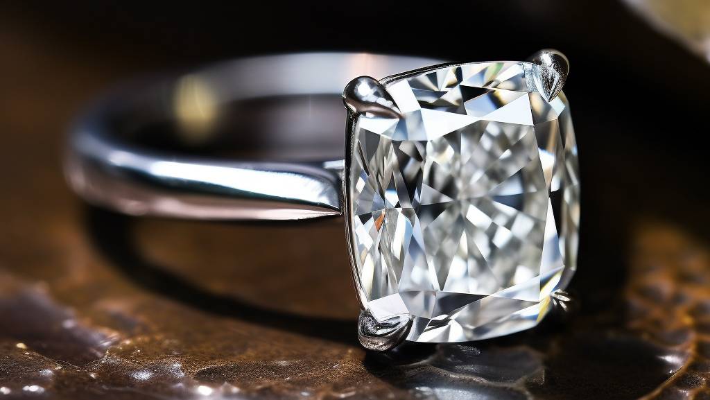 cushion cut lab wedding diamond ring 