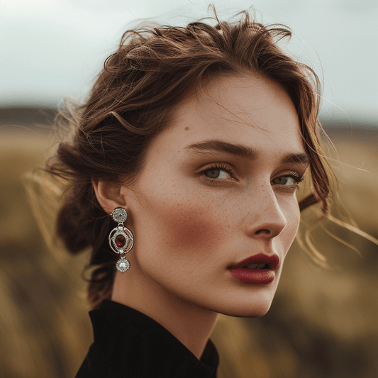 Red ruby earrings 