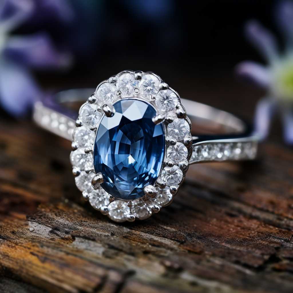 Sapphire halo ring