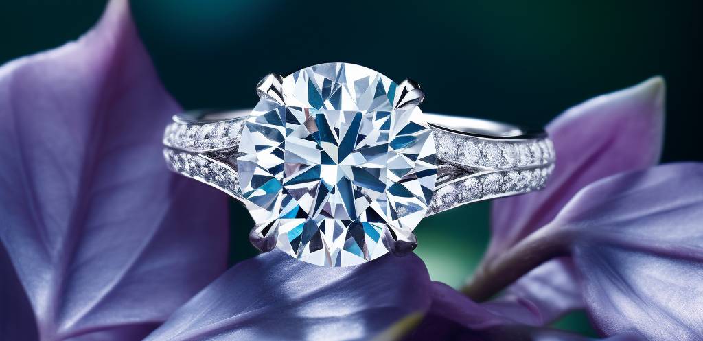 Round diamond lab created ring