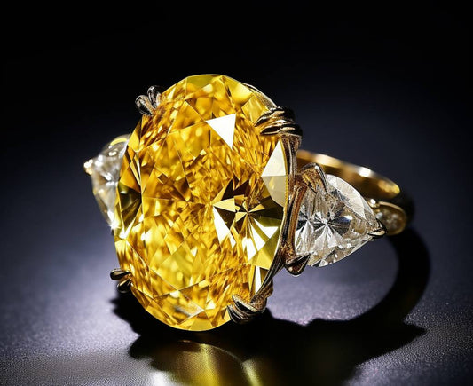 Diamond canary yellow  ring 