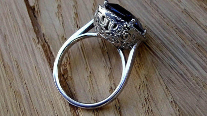 Diamond and tanzanite engagement ring 14k gold 8.85ct - Shilat 