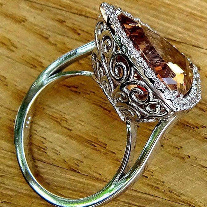 Engagement morganite ring diamond - Shilat 