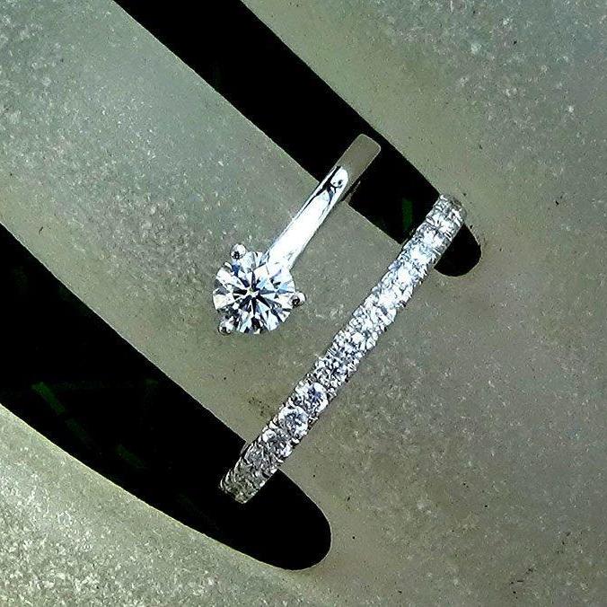 Unique engagement ring diamond 14k 0.60ct - Shilat 