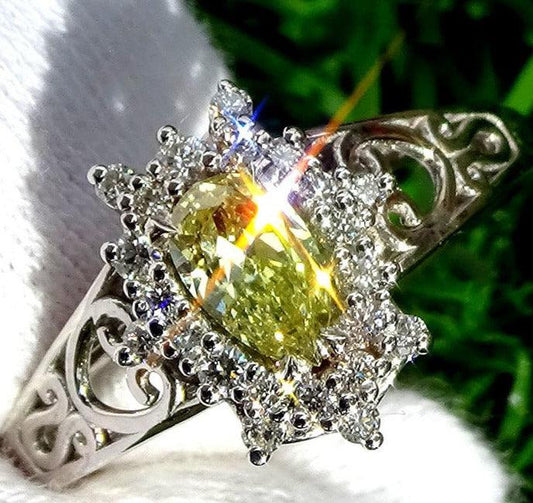 Canary yellow diamond engagement ring 14K - Shilat 