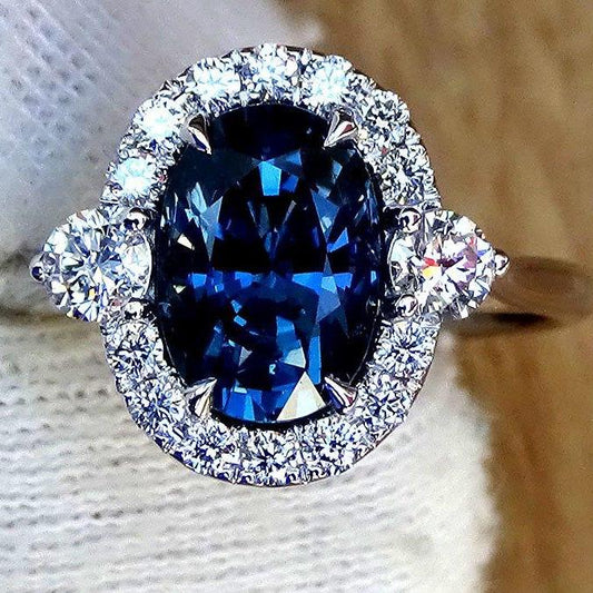 Diamond and sapphire engagement ring 2.40ct - Shilat 