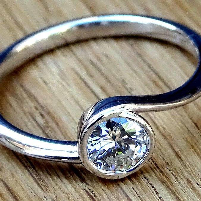 Unique engagement ring for women diamond 14k - Shilat 