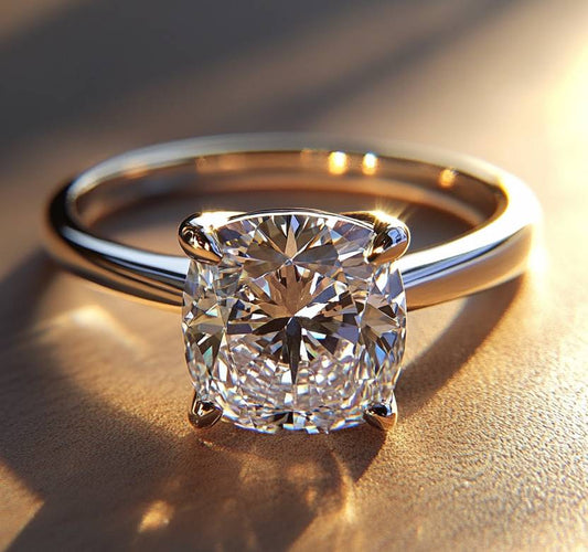 Engagement ring with a cushion cut 2.02 carat lab-grown - Shiat