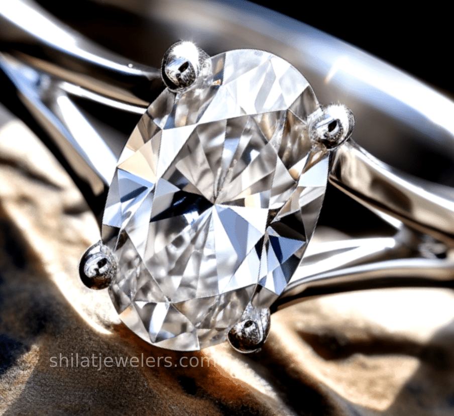 lab created 1.6 ct engagement ring oval