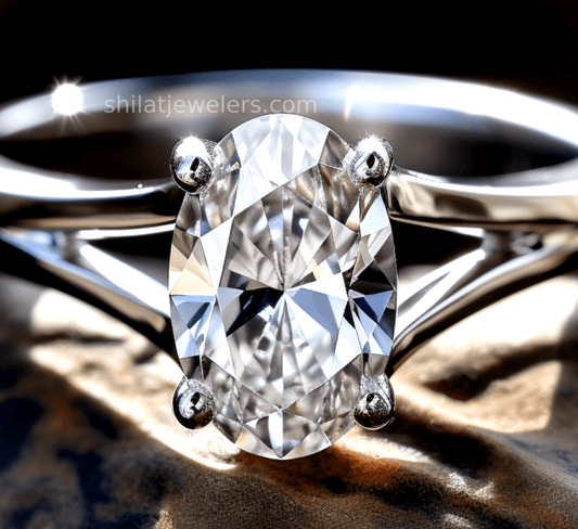 lab created 1.6 ct engagement ring oval