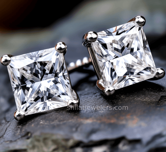 Princess 1.5 carat lab diamond earrings