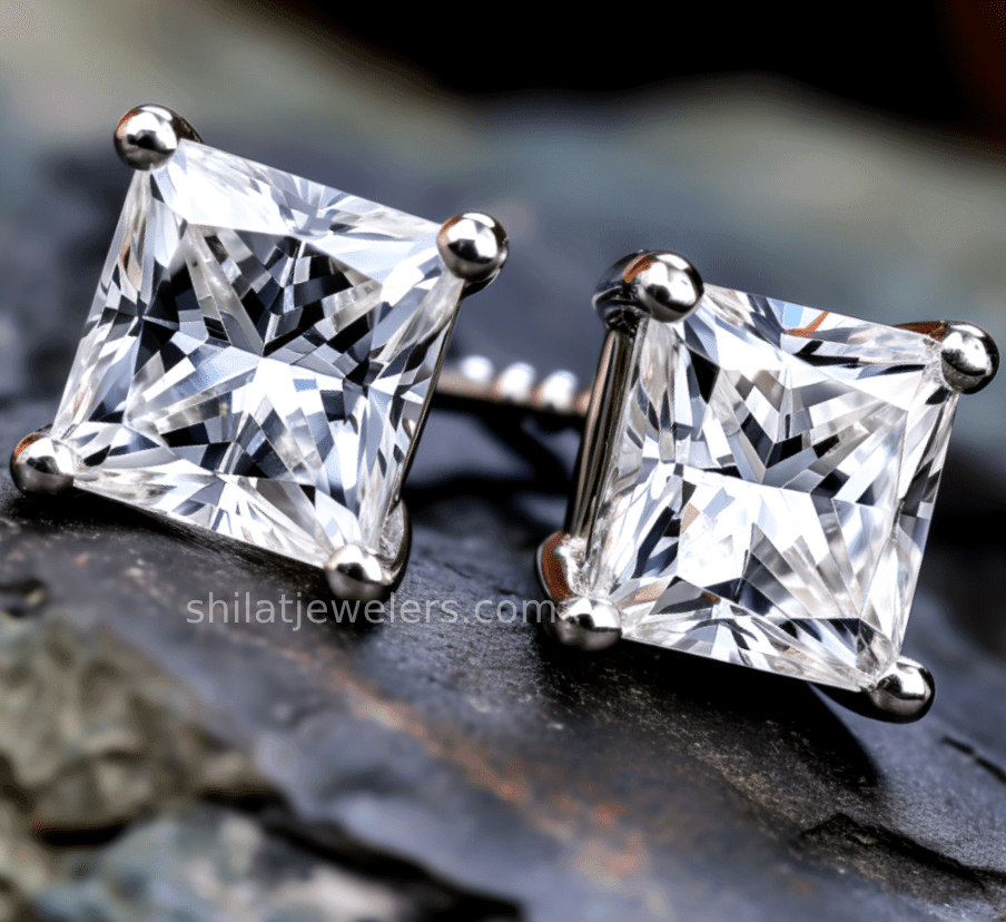 Princess 1.5 carat lab diamond earrings