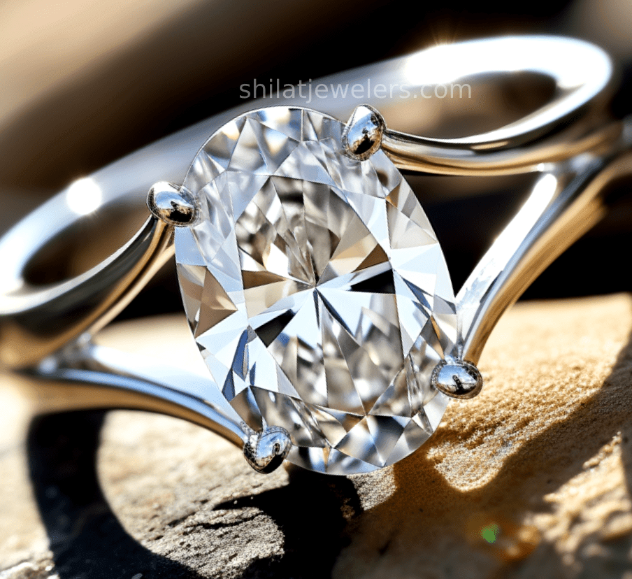 2.1 carat lab created engagement ring oval