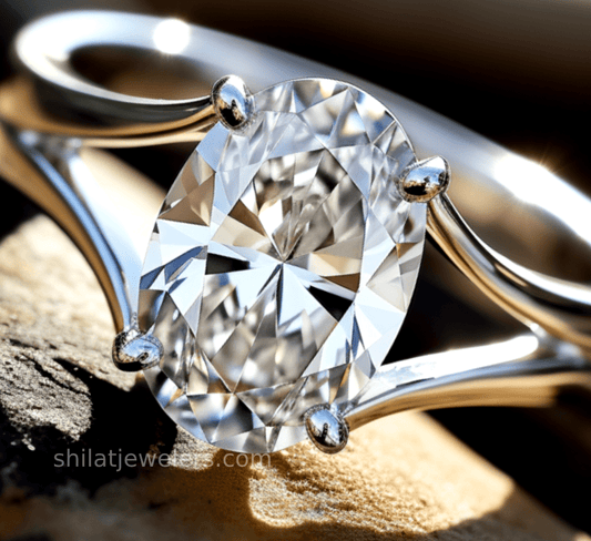 2.1 carat lab created engagement ring oval