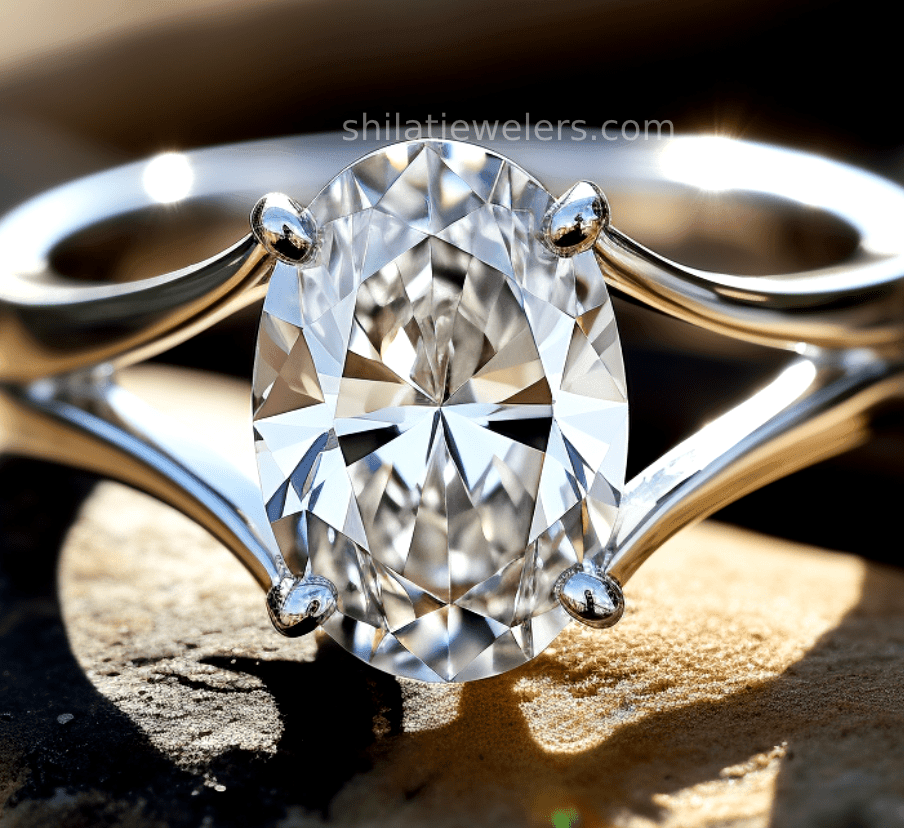 2.1 carat lab created engagement ring oval