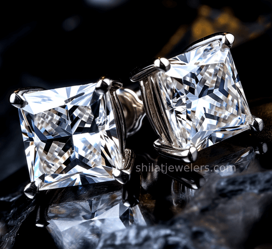 Princess cut lab diamond earrings 2.03ct