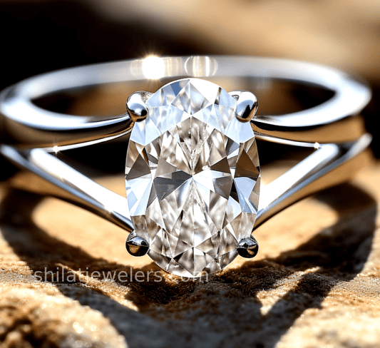 lab diamond 1.5ct oval ring cvd - Shilat