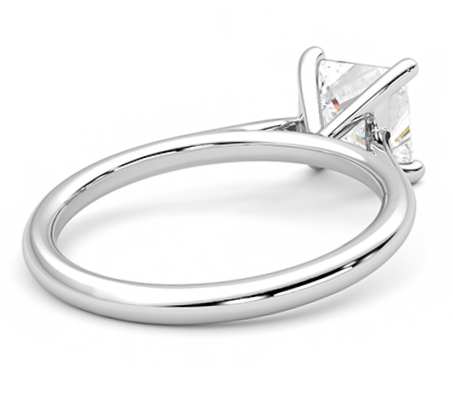 Lab created princess cut engagement ring