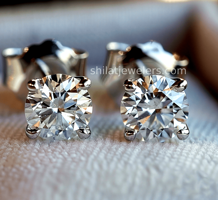 lab created stud earrings - Shilat