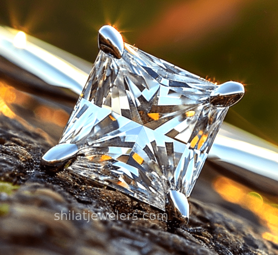 Princess cut lab diamond ring engagement 