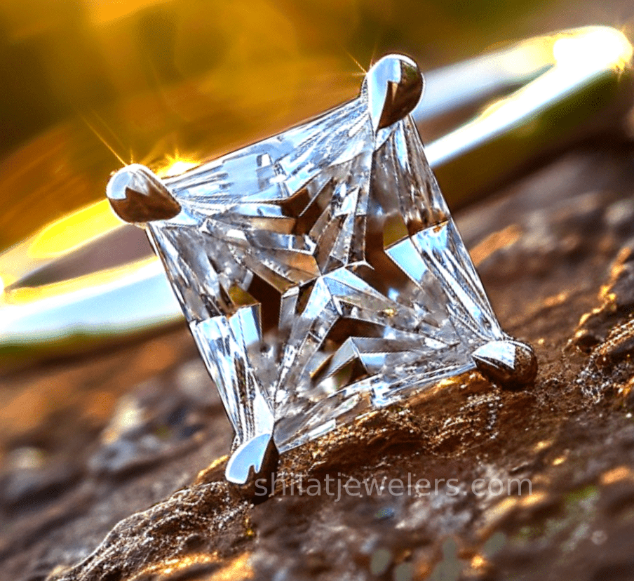 Lab grown princess cut diamond ring 