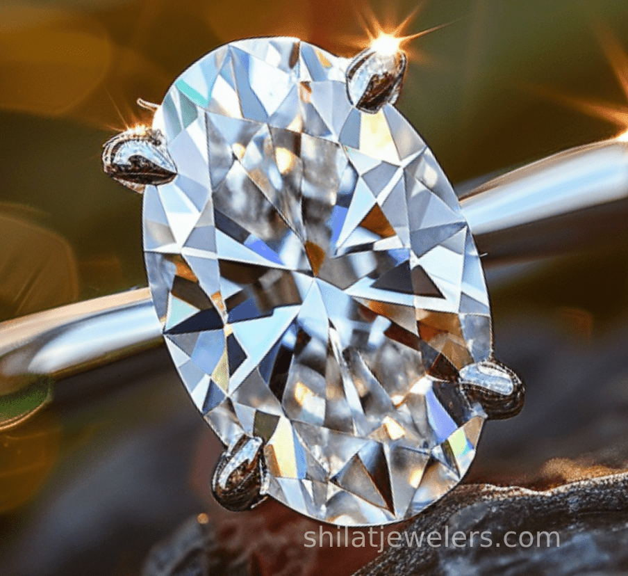 3 Carat oval lab grown diamond ring