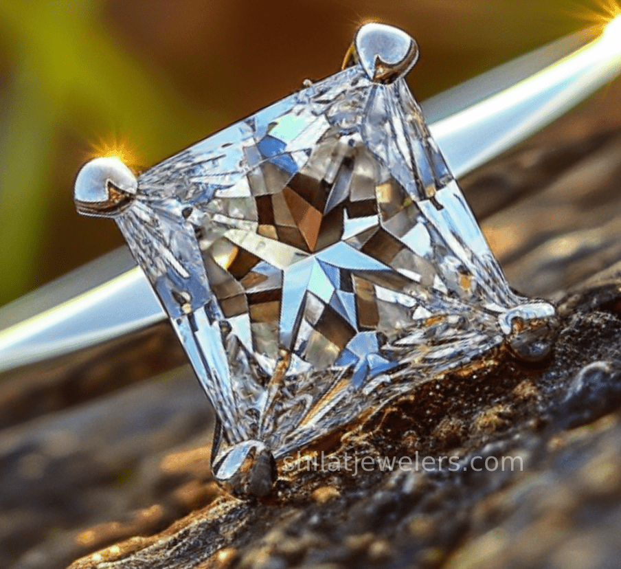 Princess cut lab created diamond rings