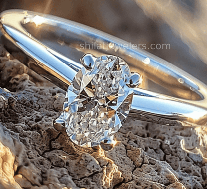 Grown diamond rings oval 1ct - Shilat 