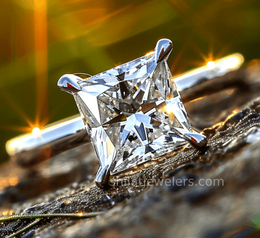 2 carat princess cut lab grown diamond ring