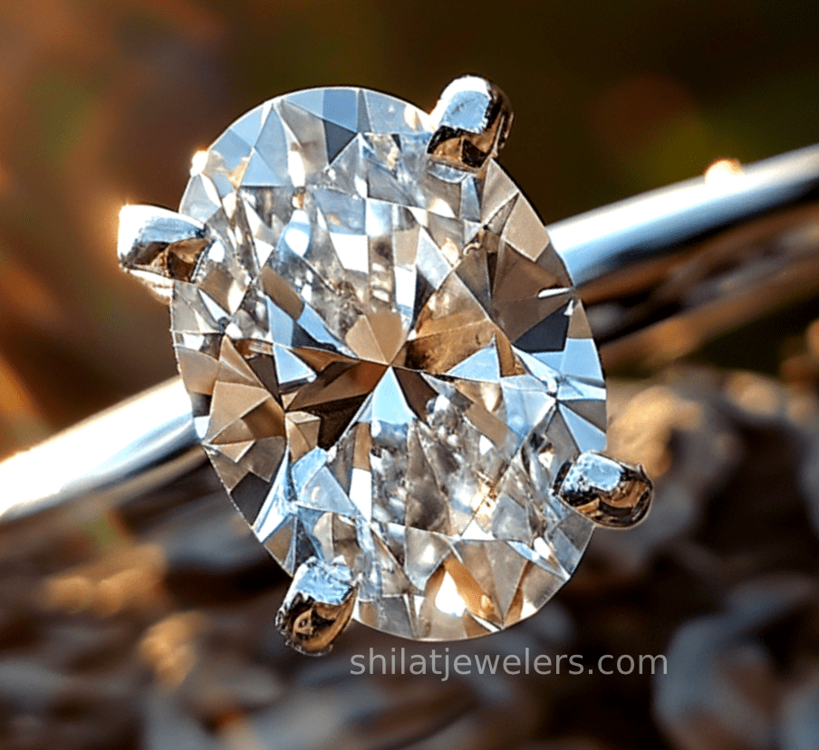 1.52 carat oval lab grown diamond ring
