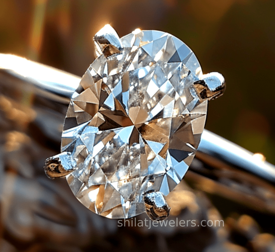 1.52 carat oval lab grown diamond ring