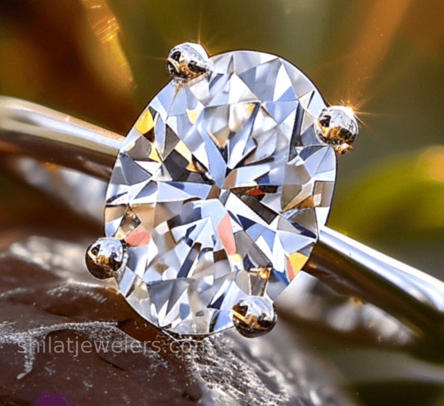 Lab grown oval engagement ring diamond