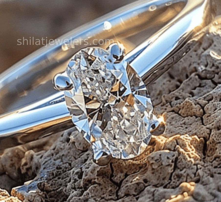 Grown diamond rings oval 1ct - Shilat 