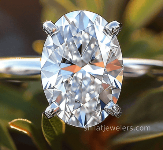 Oval lab created diamond ring