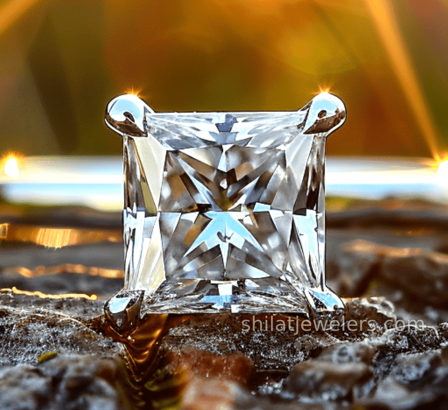 Princess cut diamond ring lab grown