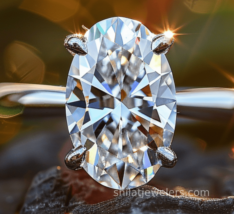 3 Carat oval lab grown diamond ring