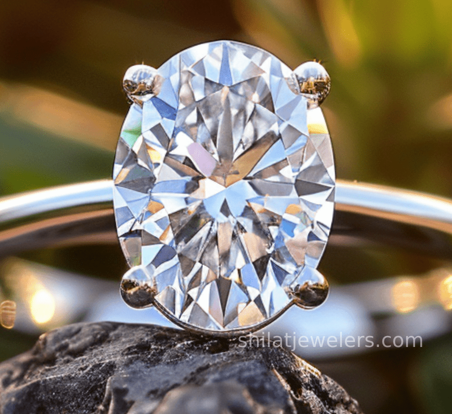 Oval lab diamond ring