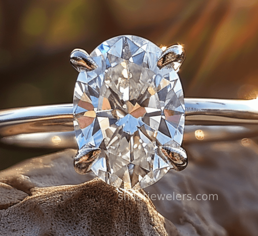 Lab grown oval diamond engagement ring 1.5ct