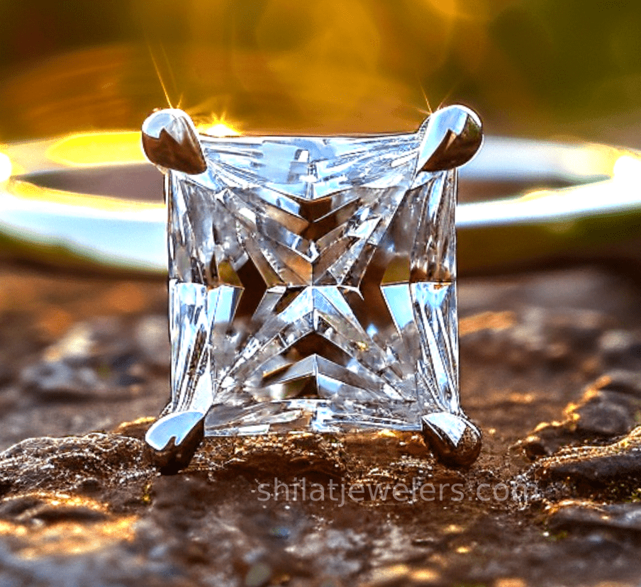 Lab grown princess cut diamond ring 