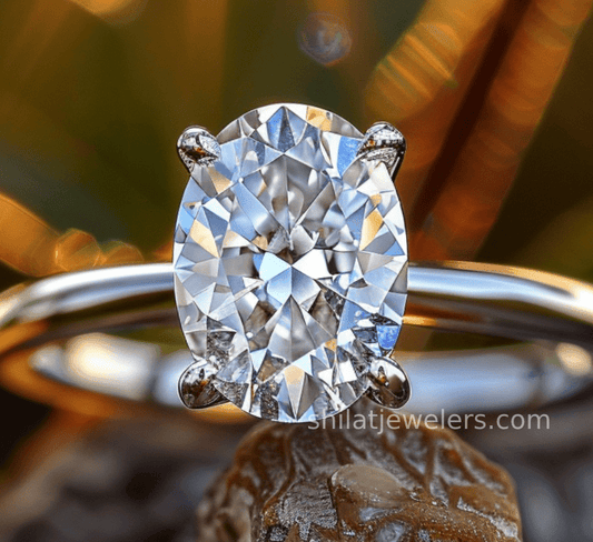 Lab grown oval diamond ring